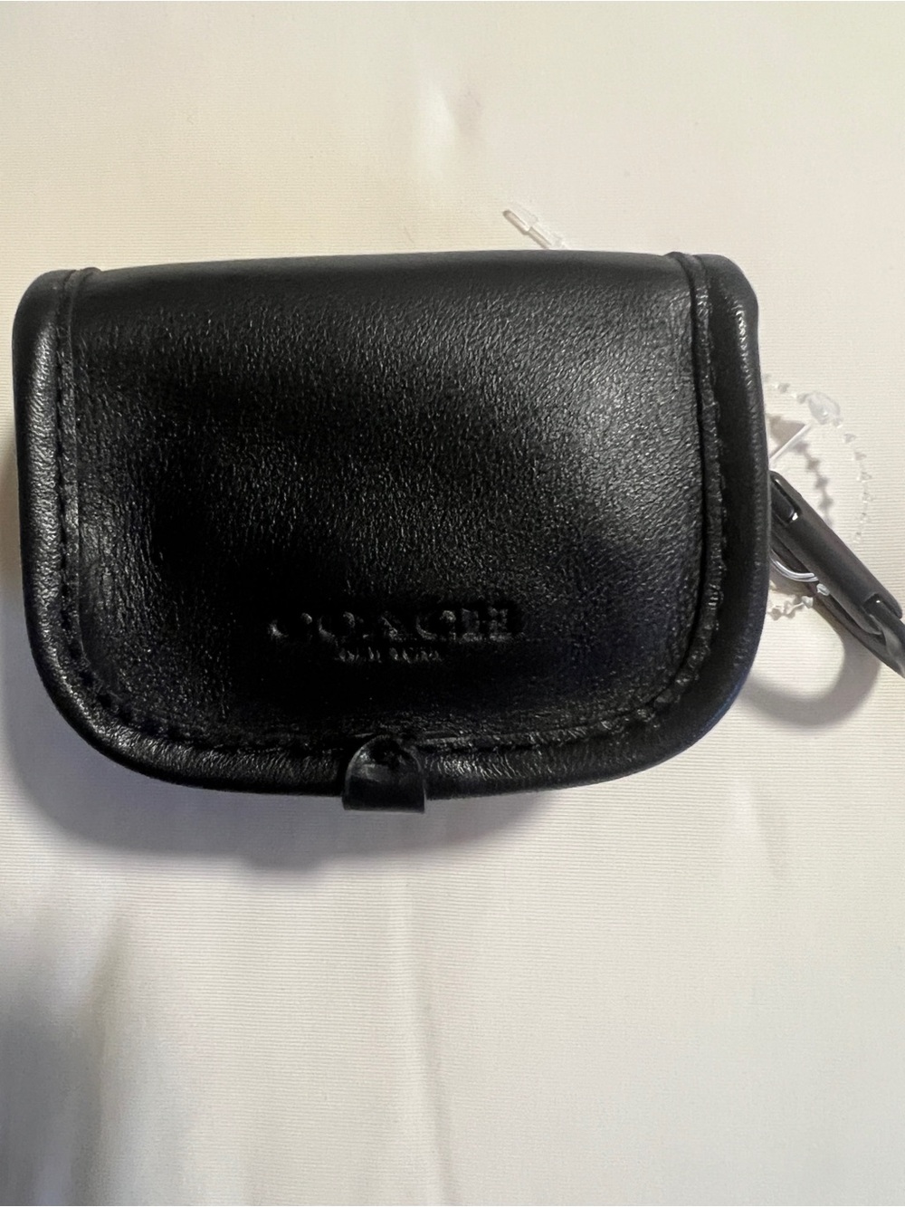 NWT Coach Y2K Rare & Vintage Black Leather Turn-Lock Keychain/Bag Charm/AirPods - Picture 3 of 11